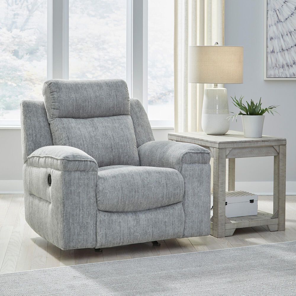 Ashley Buntington Manual Rocker Recliner in Pewter, , large