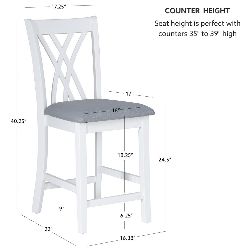 Linon Home Decor Maggie Counter Stool in White, , large