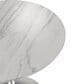 Leisuremod LeisureMod Verve Collection 36 Round Dining Table, Brushed Chrome Base with Sintered Stone White Top, , large