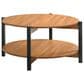 Furniture of America Elovier Coffee Table with Open Shelf in Walnut and Black, , large