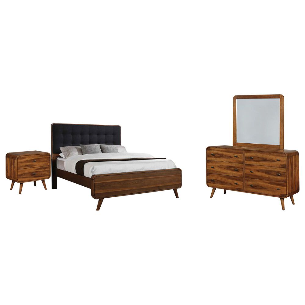 Pacific Landing Robyn 4 Piece Queen Bedroom Set in Dark Walnut, , large