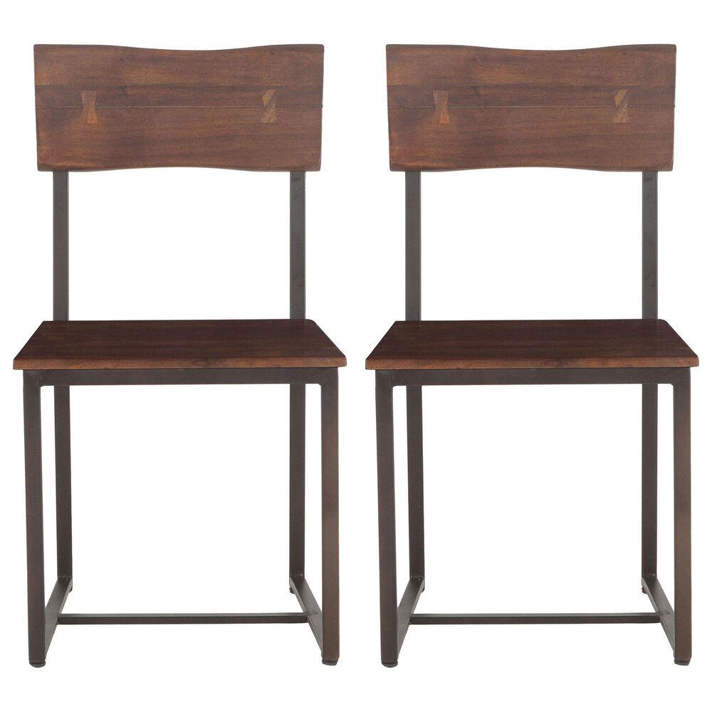 Home Trends & Design Loft Dining Chair in Walnut and Antique Zinc (Set of 2), , large