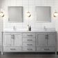 Lexora Home Jacques 80" Double Bathroom Vanity in Distressed Grey with 2 cm White Cultured Marble Top and Rectangular Sinks, , large