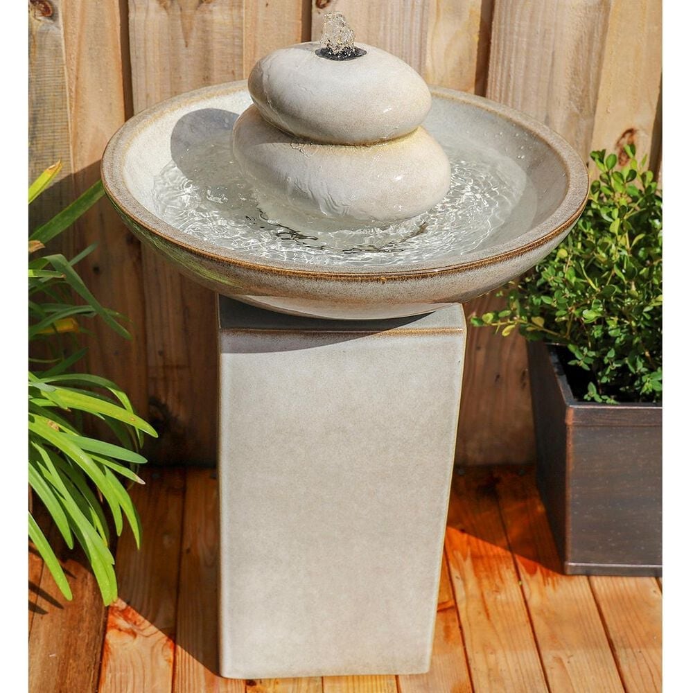 Kenroy Stonewell Floor Fountain in Ivory, , large