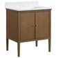 37B Heston 30" Single Bathroom Vanity in Kona with White Composite Stone Top and Backsplash, , large