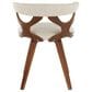 LumiSource Gardenia Swivel Arm Chair with Cream Upholstered in Walnut, , large