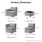 HOMLUX 6-Piece Outdoor Wicker Sectional Patio Furniture Set in Dark Gray, , large