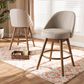 Baxton Studio Carra Swivel Counter Stool with Light Beige Cushion in Walnut (Set of 2), , large