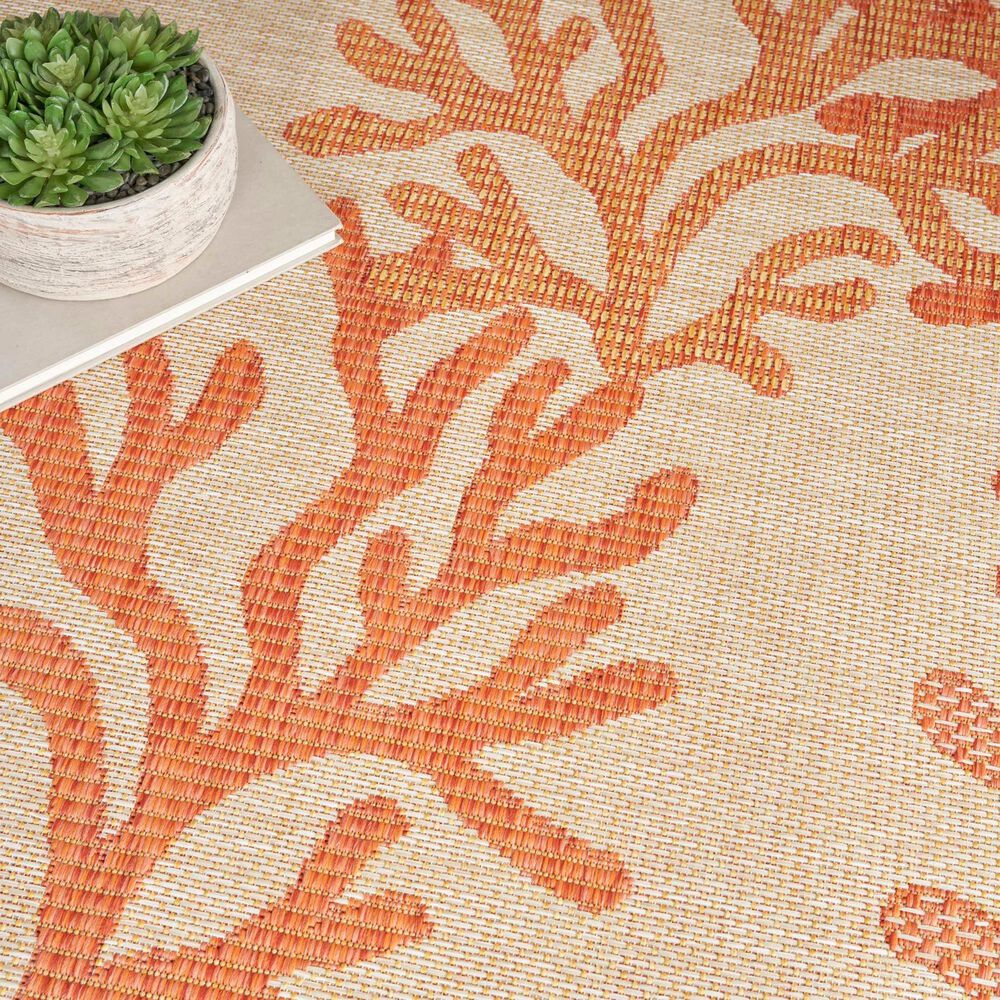 Nourison Garden Oasis Nautical Coral 9&#39; x 12&#39; Indoor/Outdoor Area Rug, , large