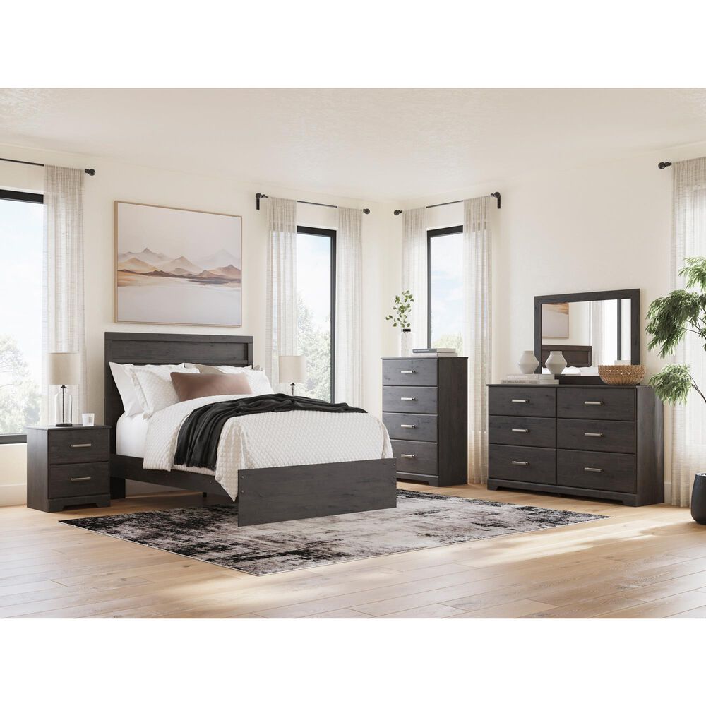 Ashley Belachime 5 Piece Full Panel Bedroom Set in Dark Charcoal, , large