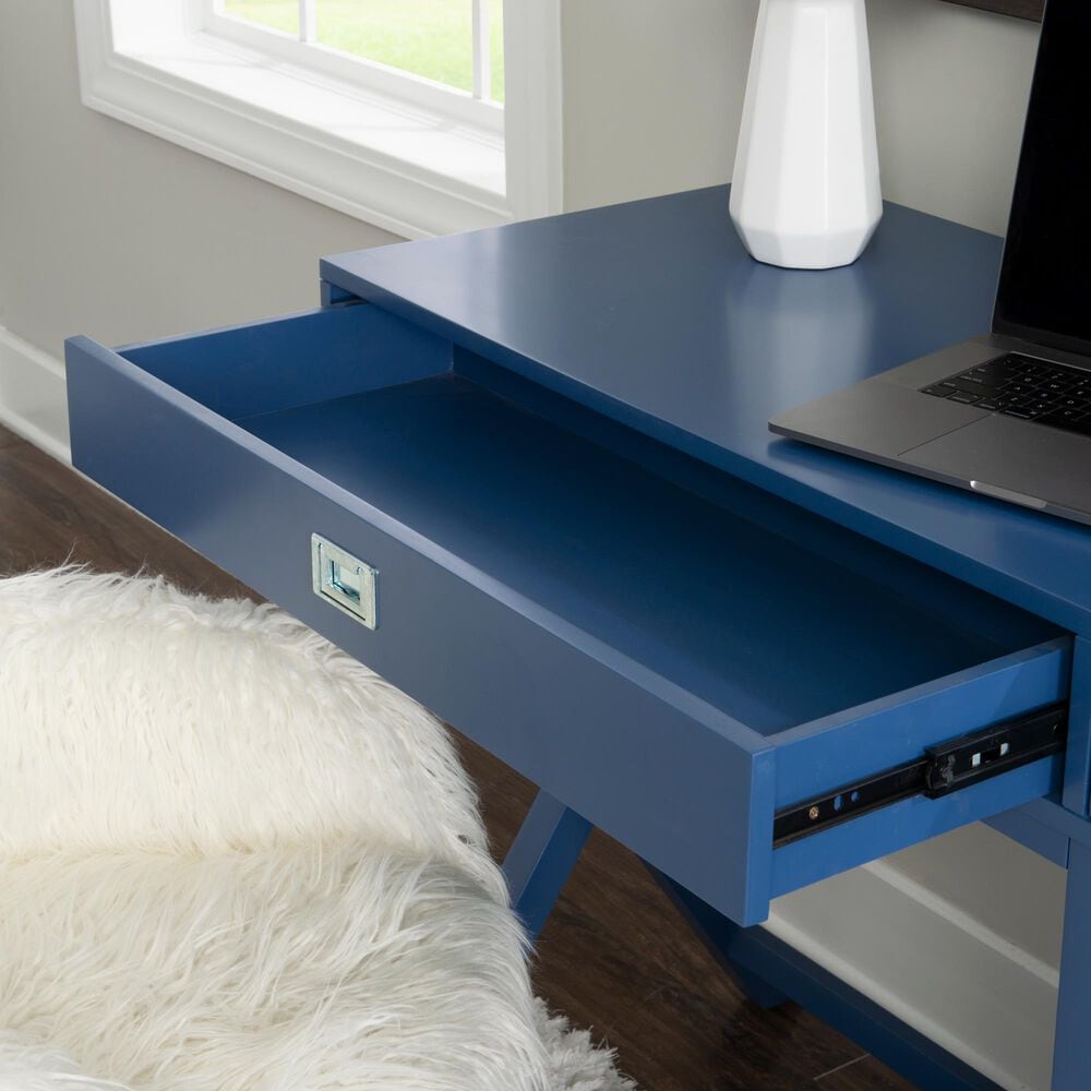 Linon Home Decor Peggy Side Storage Desk in Navy, , large