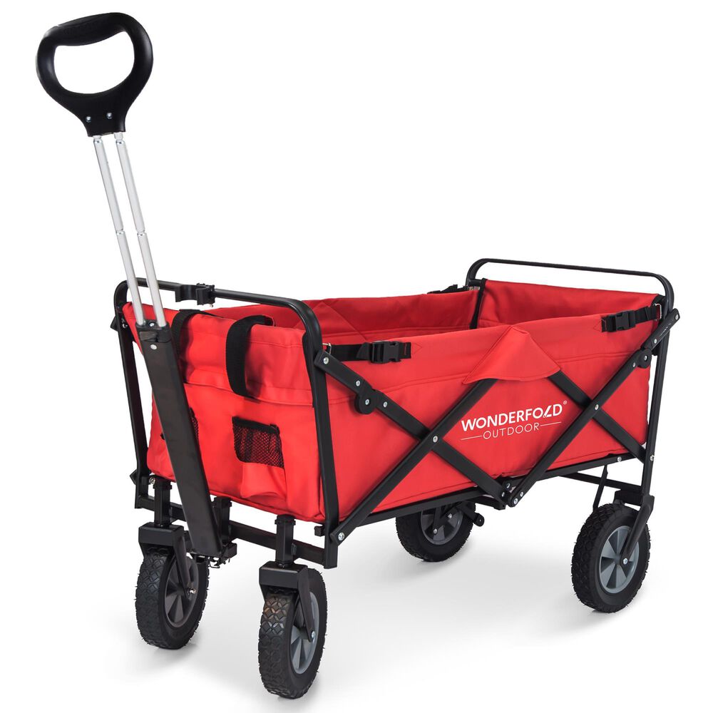 Wonderfold Utility Folding Wagon with Stand in Red, , large