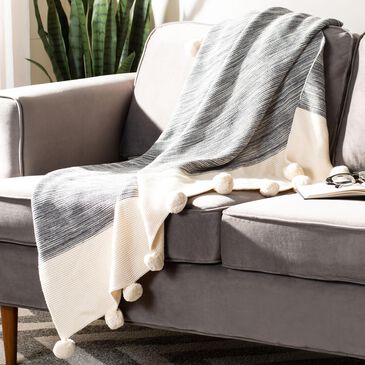 Safavieh Orie 50" x 60" Throw in Gray and Natural, , large