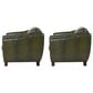Hydeline Fremont Leather Accent Chair in Forrest (Set of 2), , large