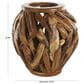 Maple and Jade 15" Live Edge Tree Branch Pot Decorative Vase in Brown, , large
