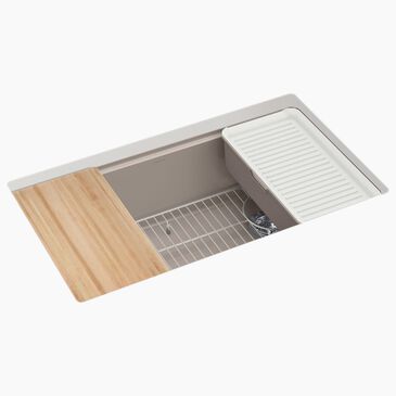 Kohler Billings 32.5" Undermount Single Bowl Workstation Kitchen Sinks in Matte Taupe, , large