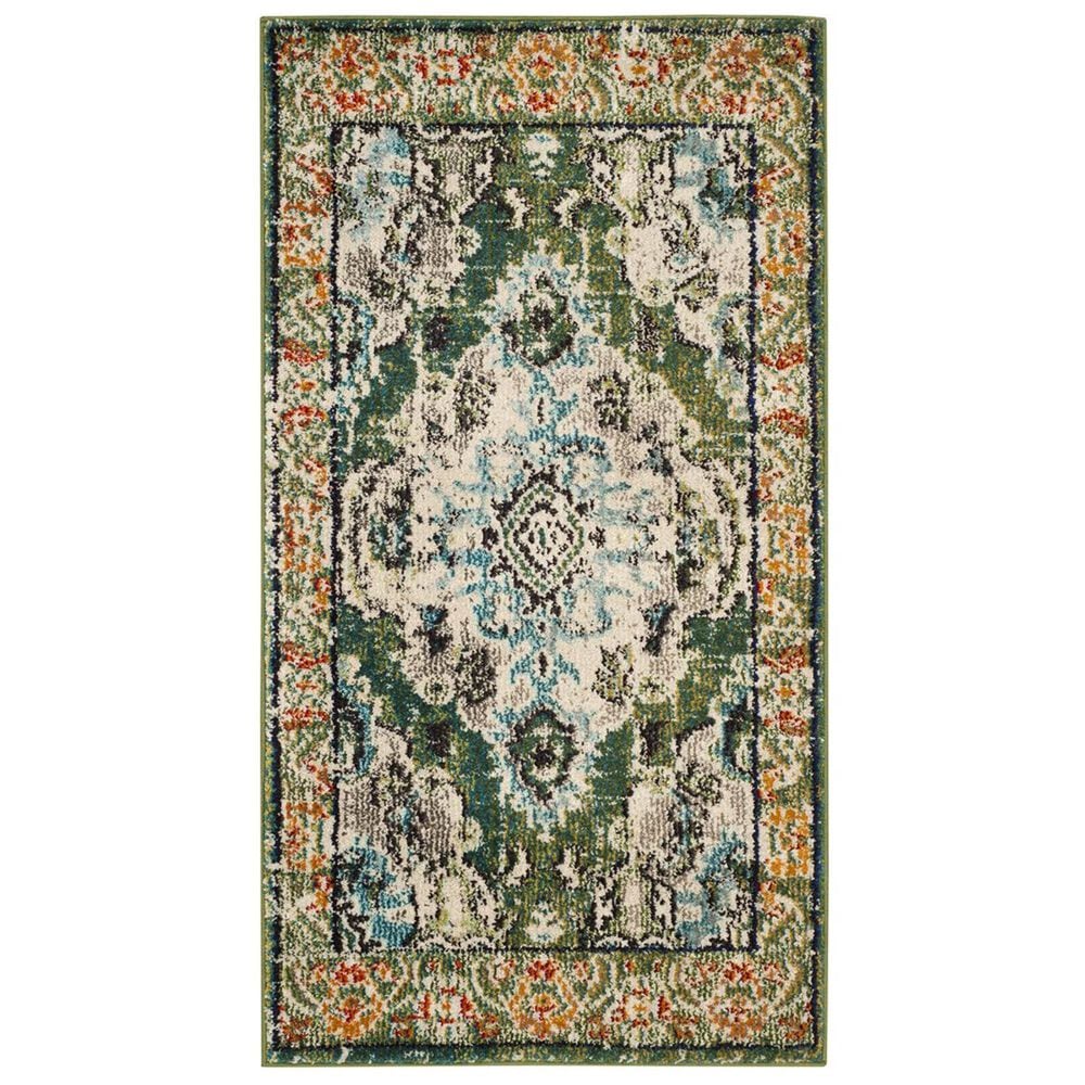 Safavieh Monaco MNC243F-24 2"2" x 4" Forest Green/Light Blue Area Rug, , large