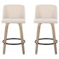 LumiSource Toriano Swivel Counter Stool with Cream Noise Fabric Upholstery in Whitewashed and Black (Set of 2), , large