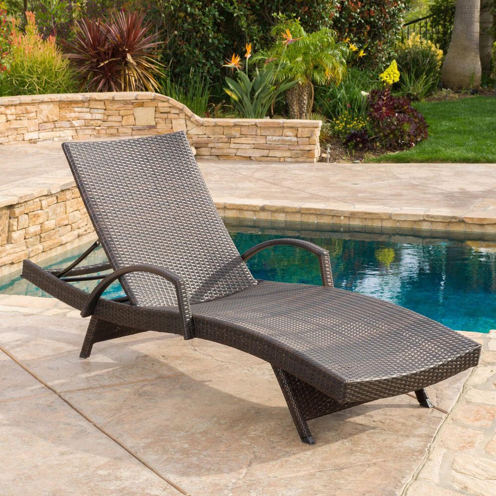 Noble House Salem Patio Chaise Lounge in Multi-Brown &#40;Set of 2&#41;, , large