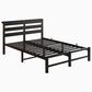 Hearth and Haven Full Metal Bed with RGB Lights and Storage Shelf in Black, , large