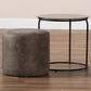 Baxton Studio Kira 2-Piece Nesting Table & Ottoman Set in Grey/Brown/Black, , large