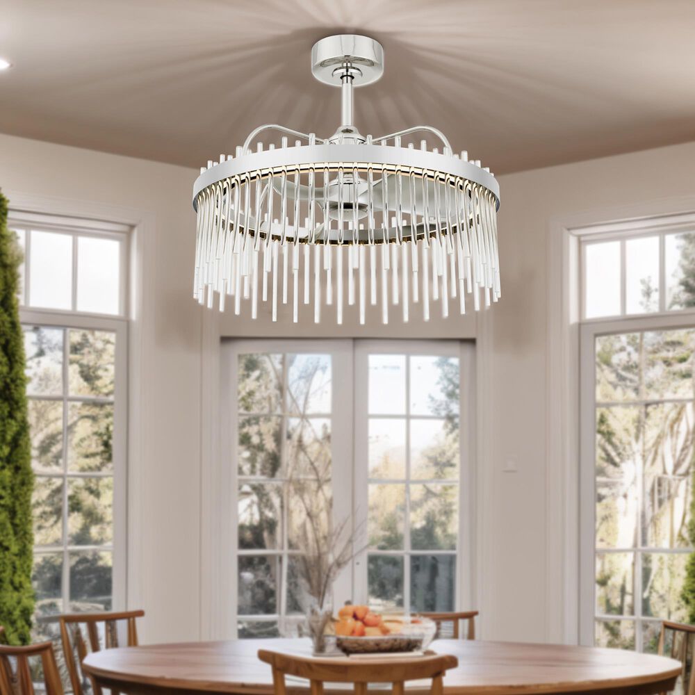Cal Lighting Anzio Ceiling Fandelier with Light in Chrome, , large