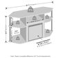HOMLUX 47" Corner TV Stand with No Heat Electric Fireplace in Americano and Black, , large