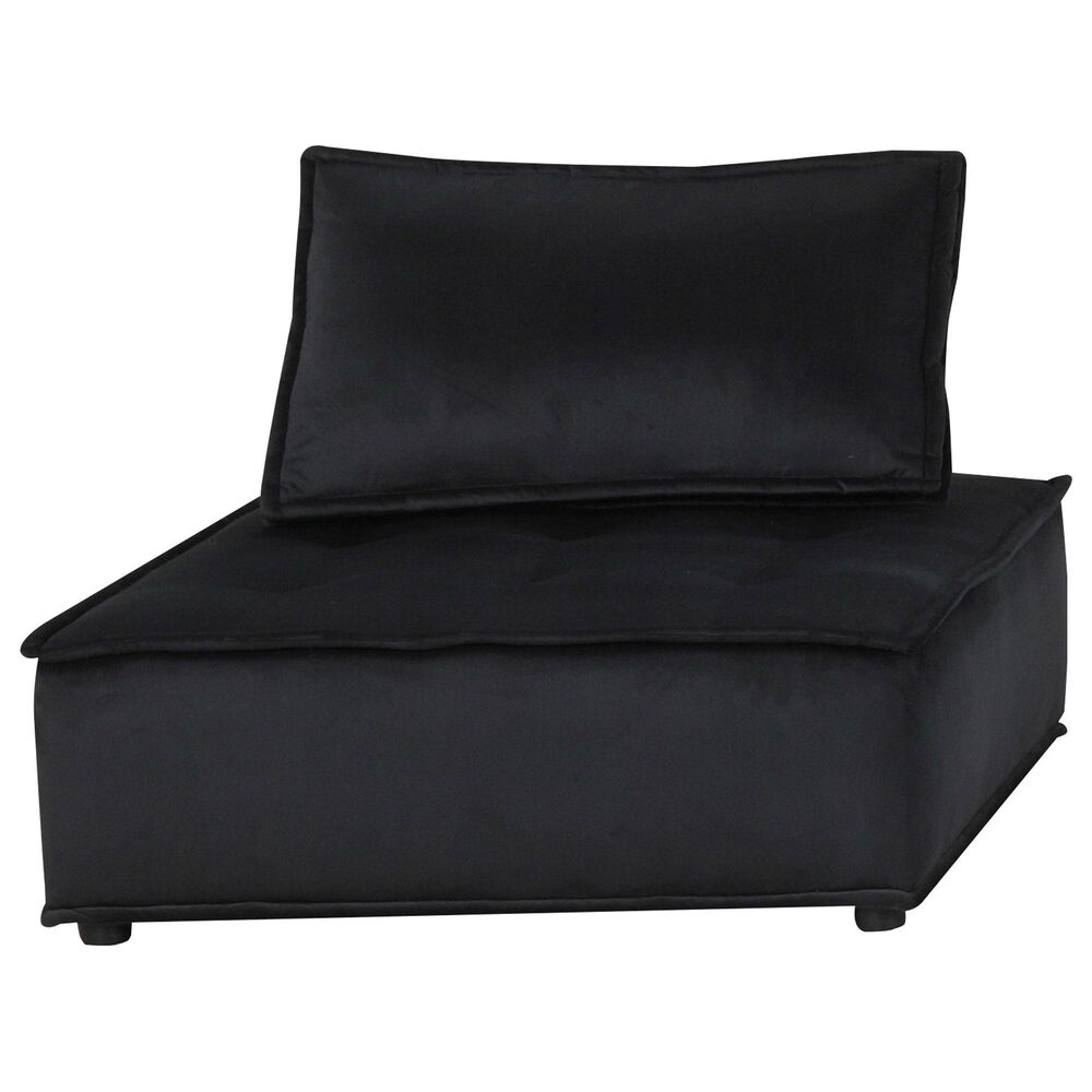 HOMLUX 40" Armless Lounge Chair in Black Velvet, , large