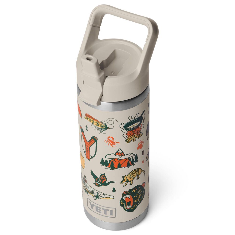 YETI Rambler 18 Oz Water Bottle with Color-Blocked Straw Cap in Cape Summer Camp, , large