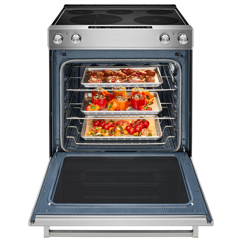 KitchenAid 2-Piece Kitchen Package with 6.4 Cu. Ft. Slide-In 5-Element Electric Range and 1.1 Cu. Ft. Over-The-Range Microwave Oven in Stainless Steel, , large