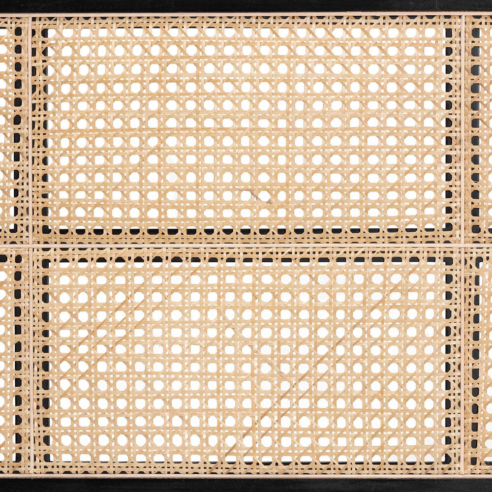 Baxton Studio Lainer Queen Panel Headboard in Black and Natural Brown, , large