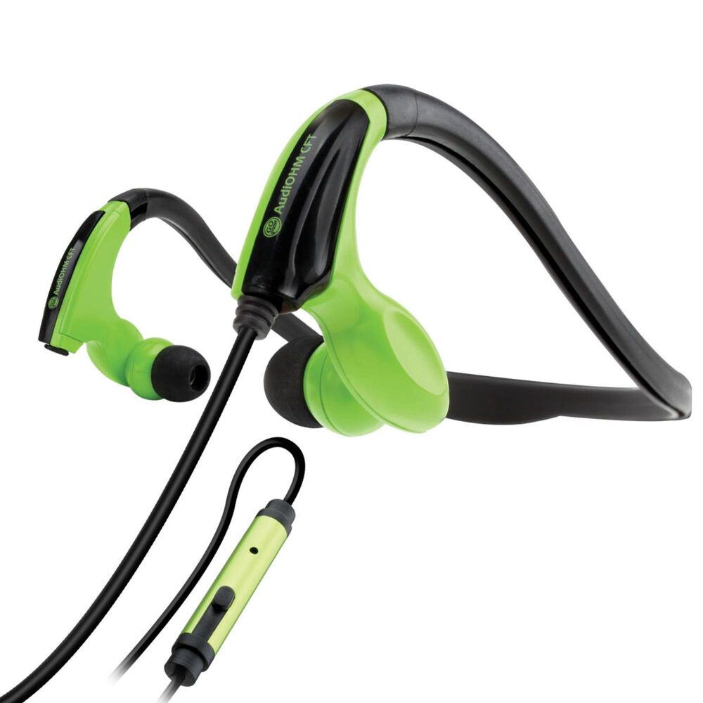 Go Groove AudiOHM CFT Fitness Headphones with In-Line Microphone and Flexible Neckband, , large