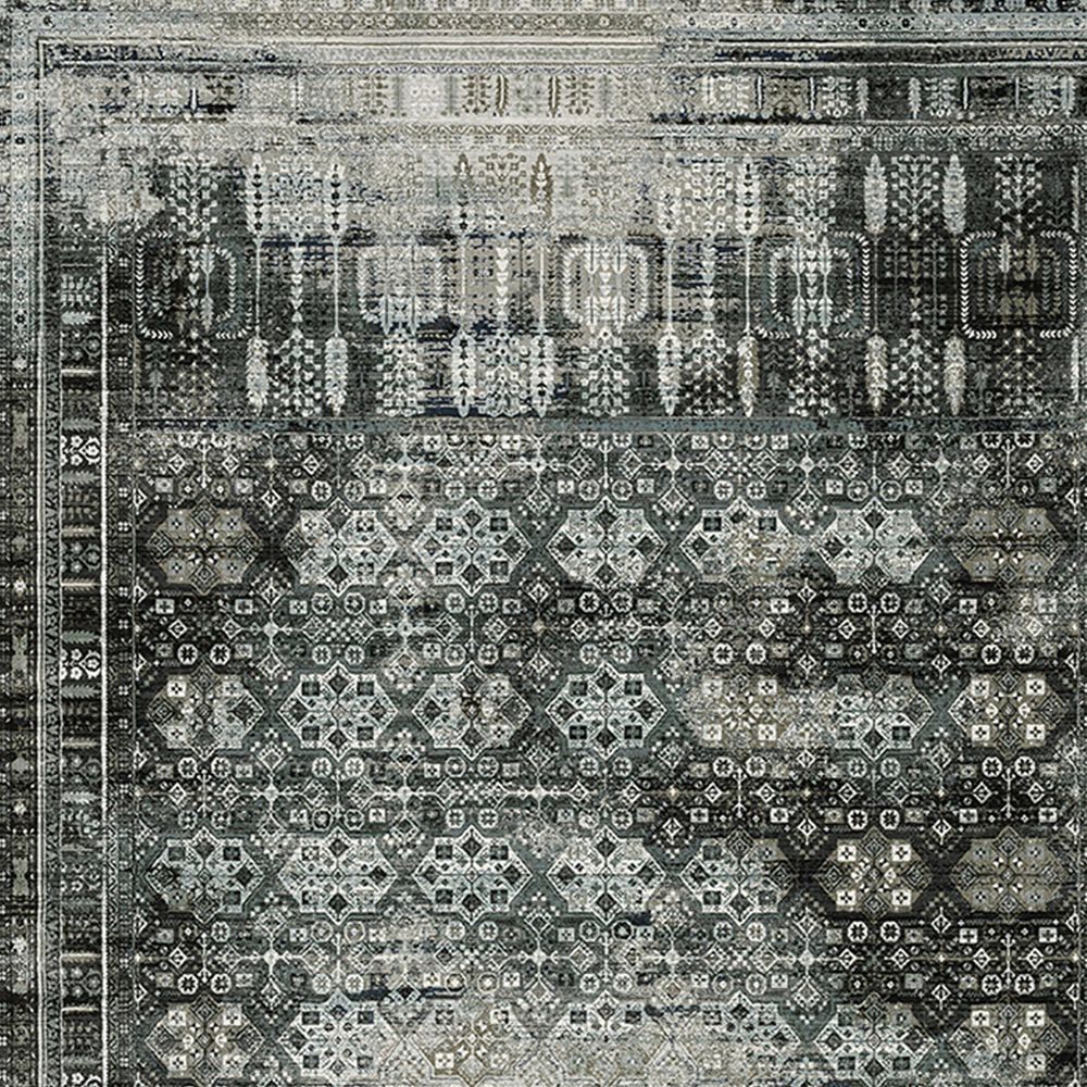 Oriental Weavers Gemini Distressed Floral 2&#39;3&quot; x 7&#39;6&quot; Charcoal Runner, , large