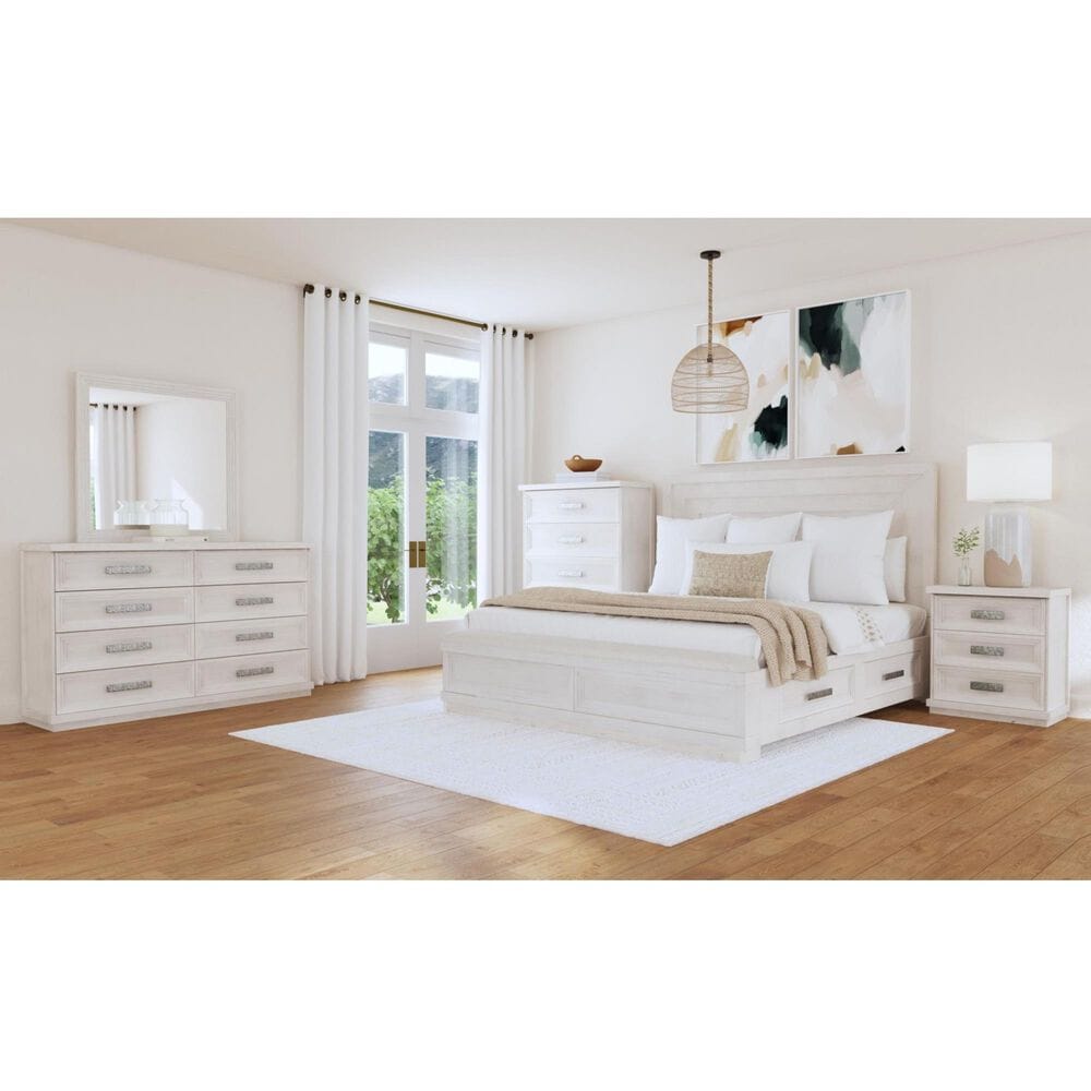 Mayberry Hill Avalanche 5-Piece King Bedroom Set in Antique White, , large