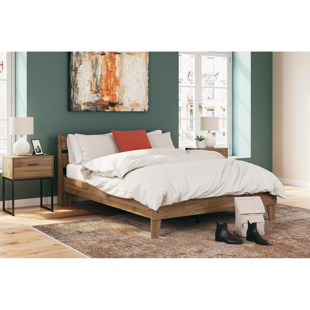 Ashley Deanlow Queen Platform Bed in Honey Brown, , large