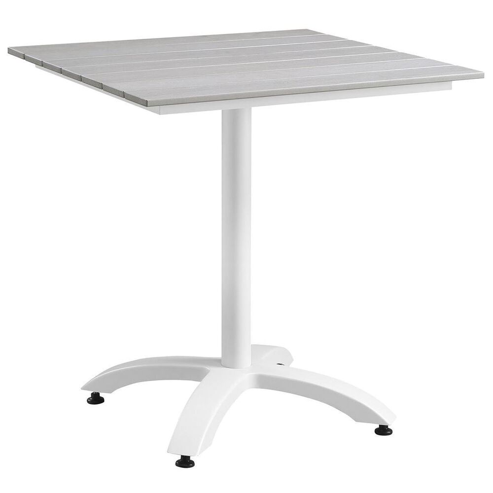 Modway Maine 3-Piece Outdoor Patio Bistro Set in White and Light Gray, , large