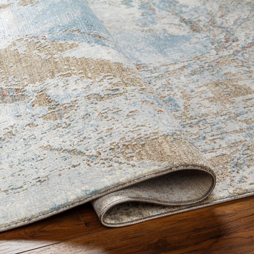Surya Brunswick Cream, Tan, Taupe, Light Slate, Blue and Seafoam 2&#39;7&quot; x 10&#39; Runner, , large