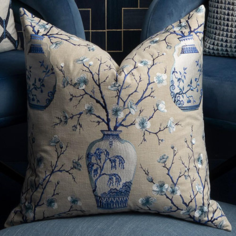 D.V. KAP Home Hikari 24" Square Throw Pillow in Blue, , large