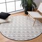 Safavieh Natura NAT477A 6" Round Ivory and Black Area Rug, , large