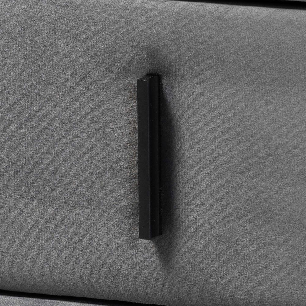 Baxton Studio Etienne 6-Drawer Dresser with Slate Grey Upholstered in Black, , large