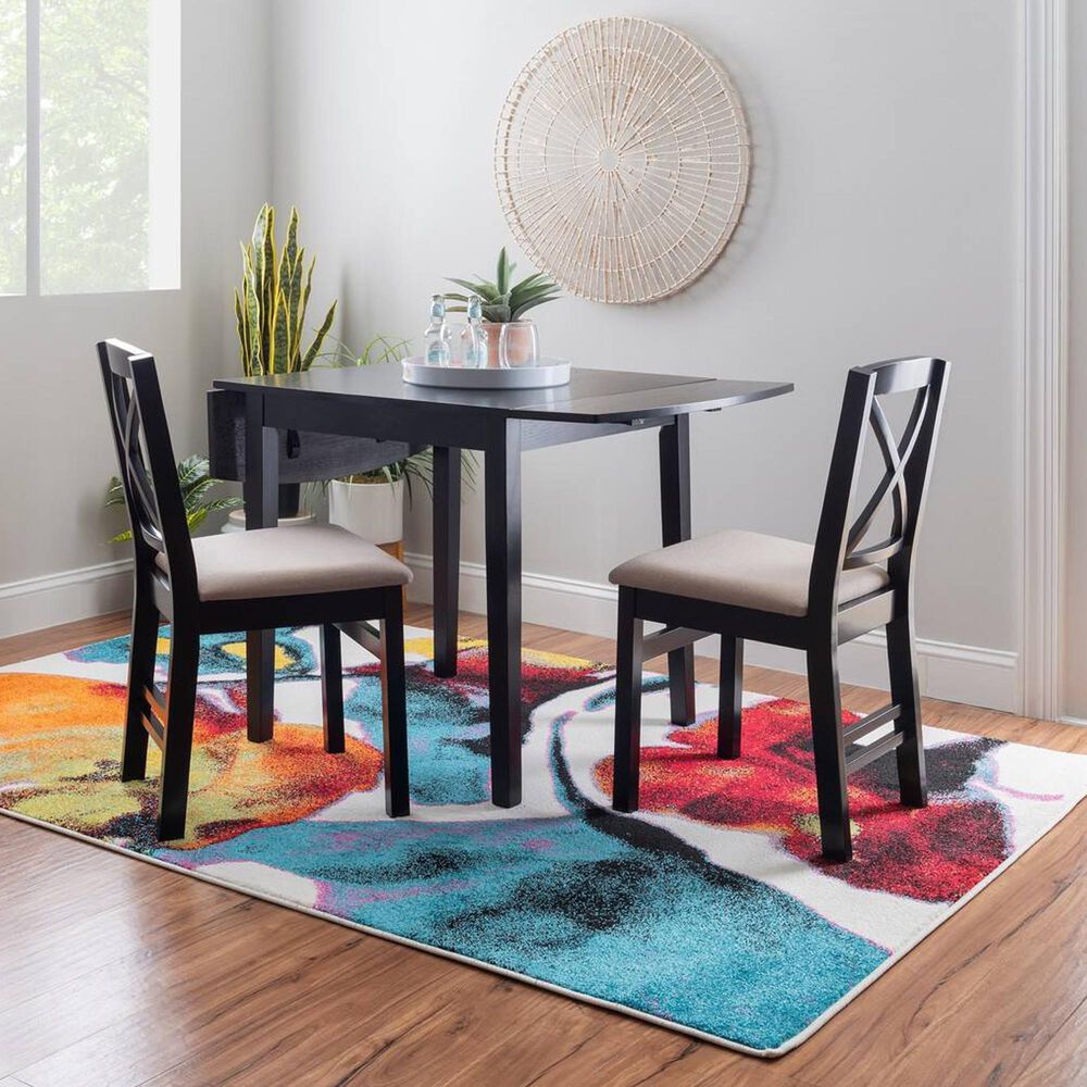 Linon Home Decor Torino Drop Leaf Dining Table in Black - Table Only, , large