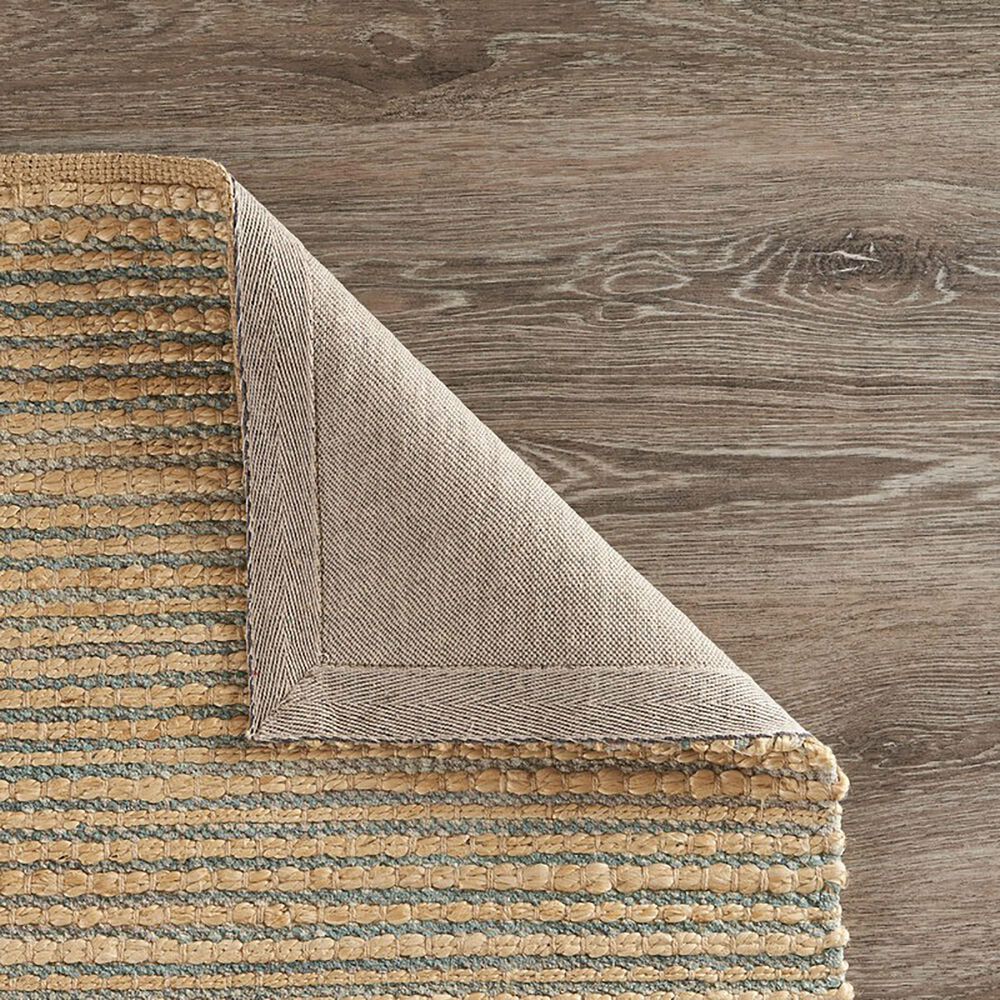 L&amp;R Resources Natural Fiber Striped 5&#39; x 7&#39;9&quot; Spa Blue Area Rug, , large