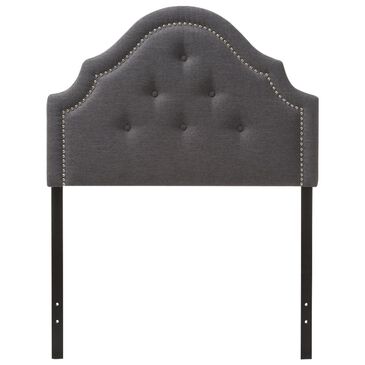 Baxton Studio Cora Twin Upholstered Headboard in Dark Grey, , large