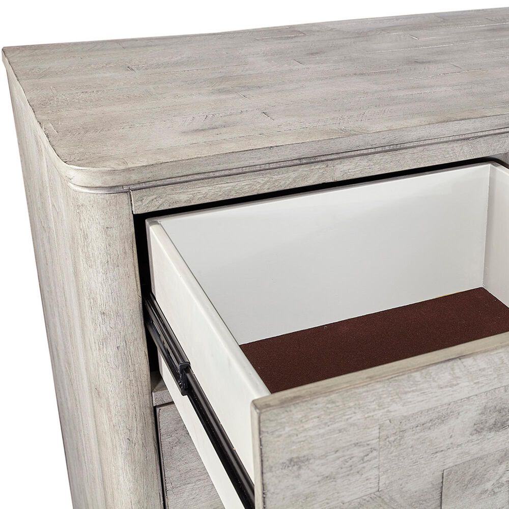 Riva Ridge Zane 5-Drawer Chiffarobe in Parchment and Matte Black, , large