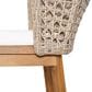 Hearth and Haven Outdoor Bar Stool with Woven Wicker Back and Cushion in Beige (Set of 2), , large