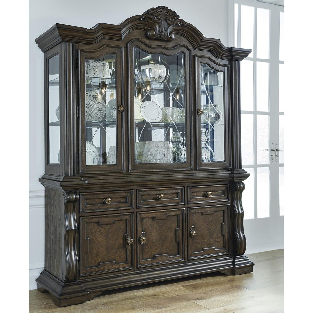 Millenium Maylee Dining Buffet with Hutch in Dark Brown, , large