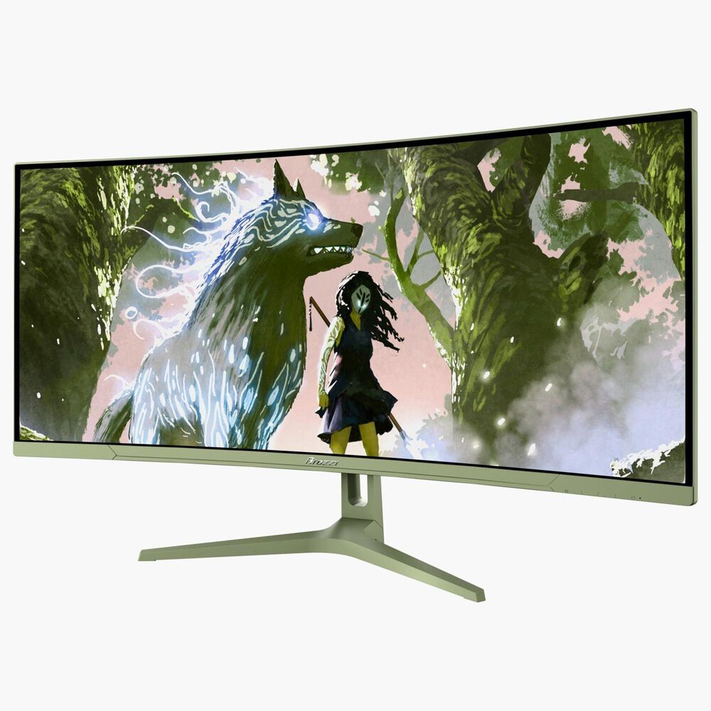 Arozzi Nova 34" Curved VA 165Hz Gaming Monitor in Forest Green, , large