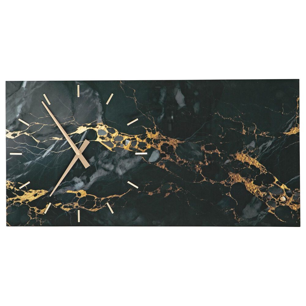 Ashley Teague Wall Clock in Black and Gold, , large