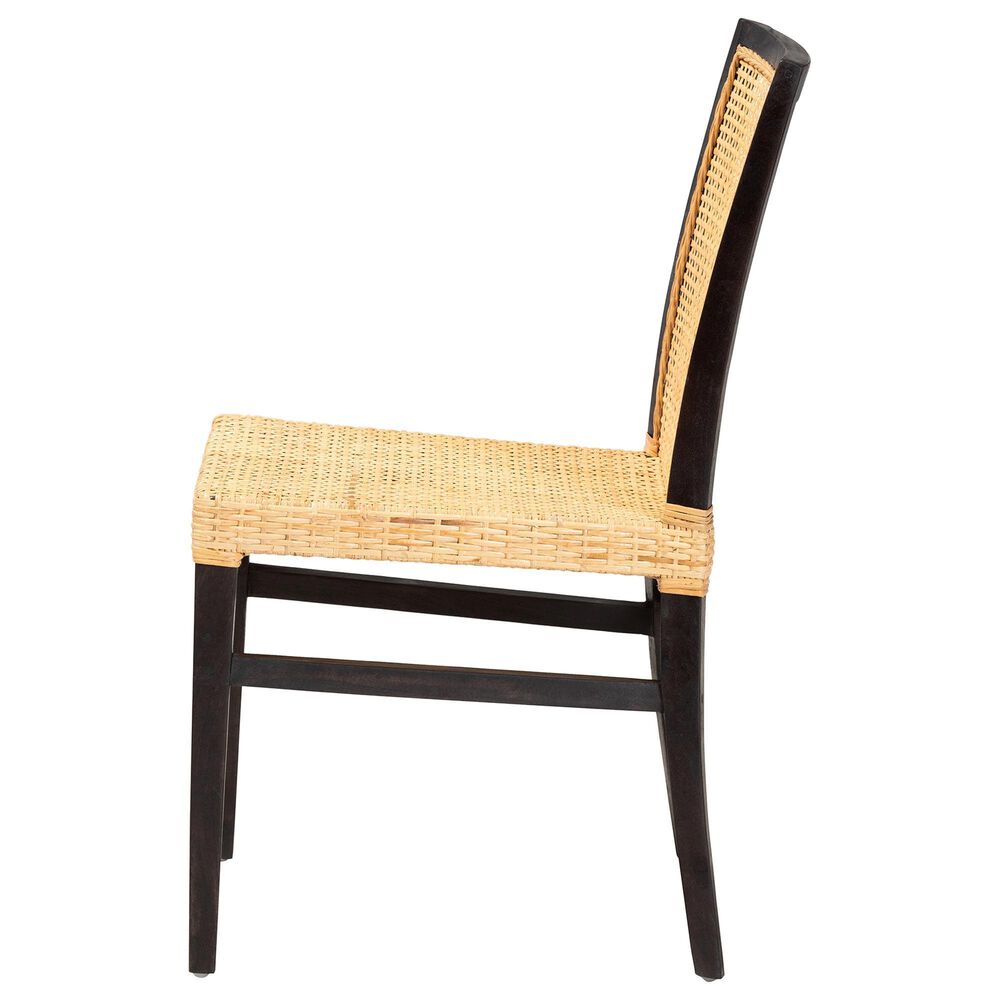 Baxton Studio Lingga Side Chair in Dark Brown and Natural Brown, , large