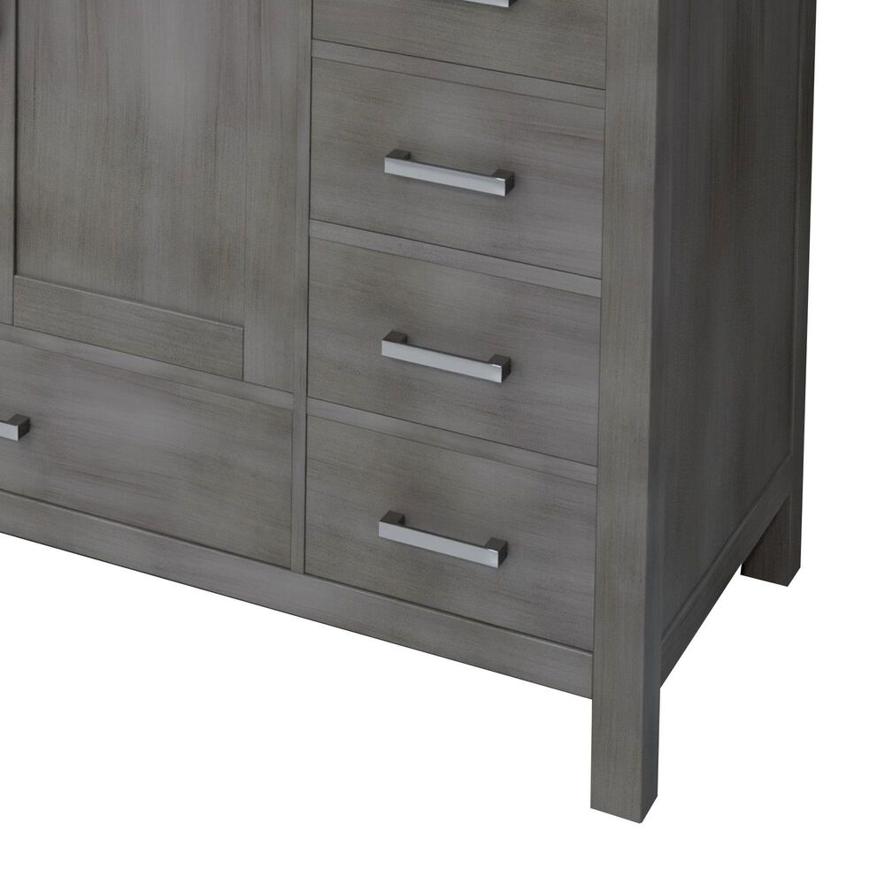 Lexora Home Jacques 84" Double Bathroom Vanity in Distressed Grey with 2 cm White Carrara Marble Top and Rectangular Sinks, , large